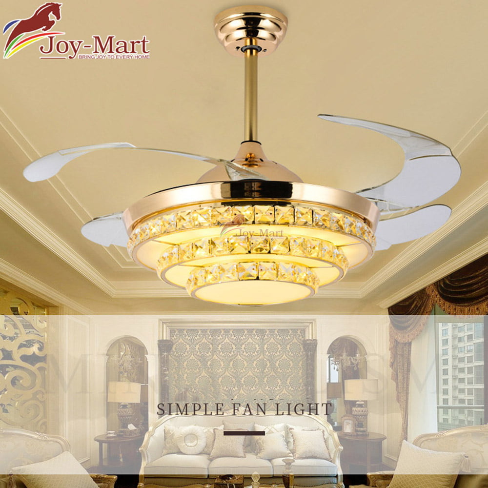 Đèn quạt trần trang trí cánh tàng hình trong suốt MQT5049