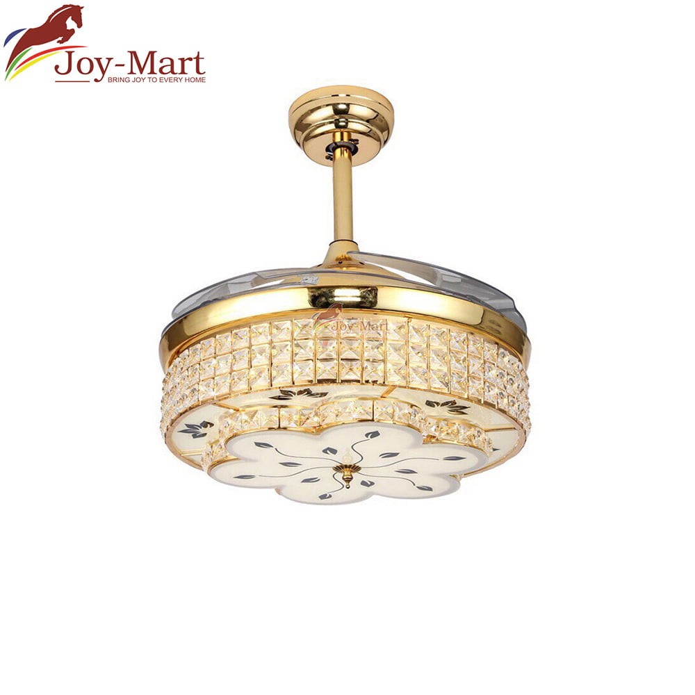 Quạt trần có đèn trang trí phòng khách cánh tàng hình trong suốt MQT5041