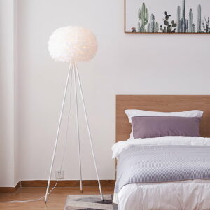 đèn ngủ cây đứng lông vũ trắng ML3889