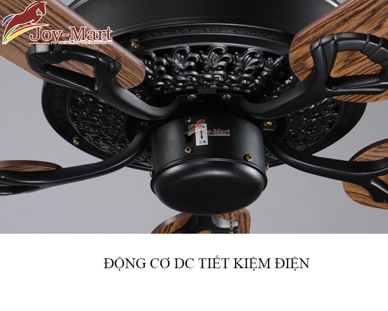 động cơ quạt trần trang trí cánh gỗ