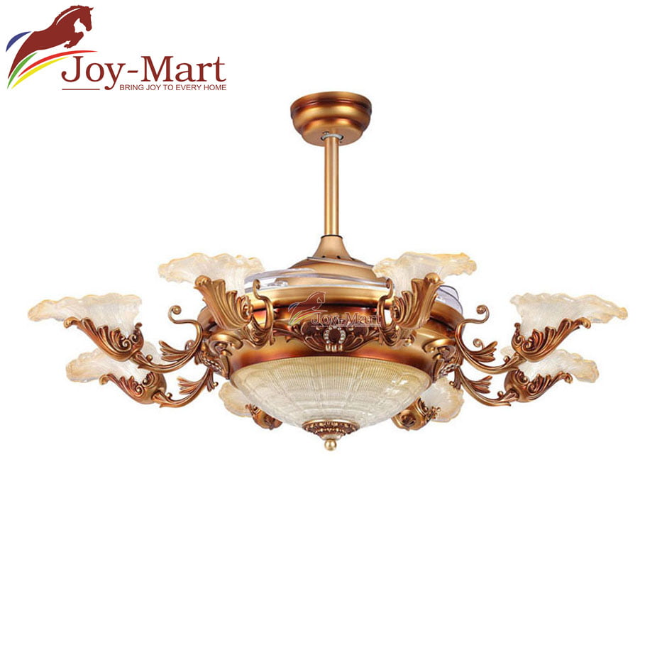 quạt trần đèn cụp xòe trang trí phòng khách đẹp chất lượng sang trọng cao cấp mqt7080