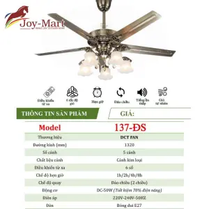 Quạt trần cánh sắt QT137-DS